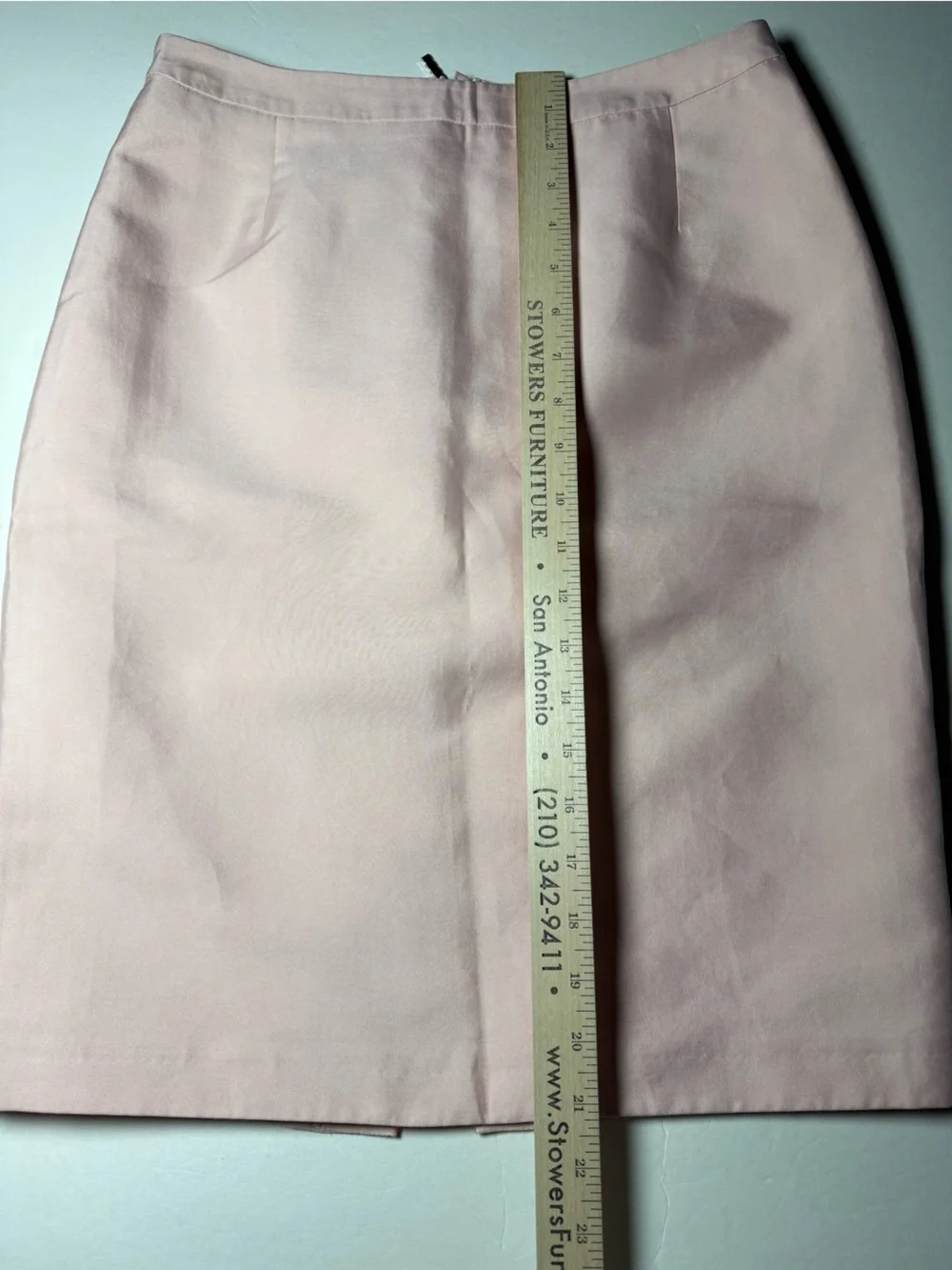 Zarina Size 44 Blush Pink Pencil Skirt Exposed Back Zipper